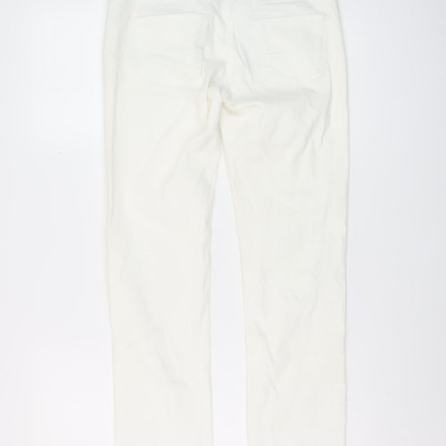 Marks and Spencer Womens Ivory Cotton Skinny Jeans Size 8 L29 in Regular Button