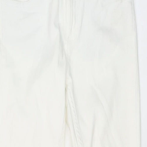 Marks and Spencer Womens Ivory Cotton Skinny Jeans Size 8 L29 in Regular Button