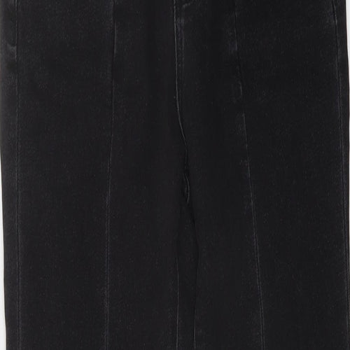 Stradivarius Womens Black Cotton Mom Jeans Size 10 L28 in Slim Button