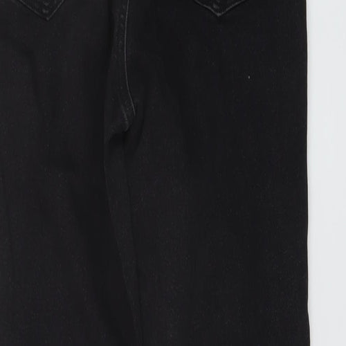 Stradivarius Womens Black Cotton Mom Jeans Size 10 L28 in Slim Button