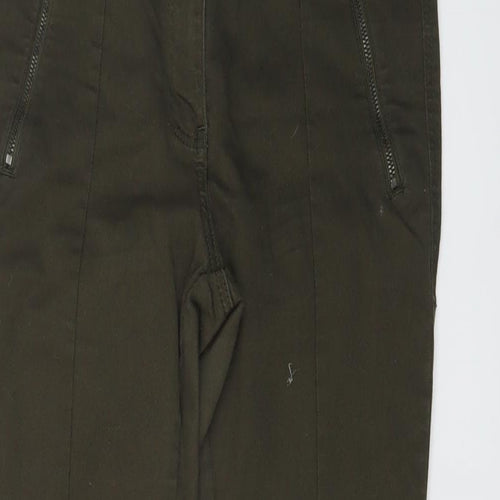 Marks and Spencer Womens Green Cotton Skinny Jeans Size 12 L27 in Regular Button