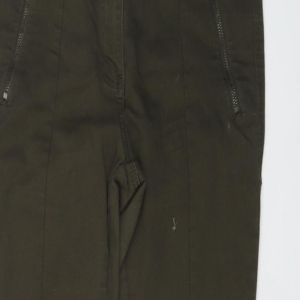 Marks and Spencer Womens Green Cotton Skinny Jeans Size 12 L27 in Regular Button