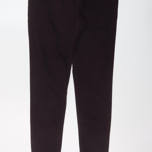 Marks and Spencer Womens Purple Cotton Skinny Jeans Size 12 L28 in Regular Button