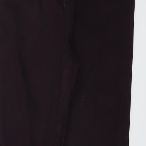Marks and Spencer Womens Purple Cotton Skinny Jeans Size 12 L28 in Regular Button