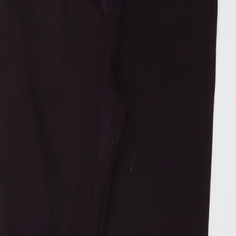 Marks and Spencer Womens Purple Cotton Skinny Jeans Size 12 L28 in Regular Button