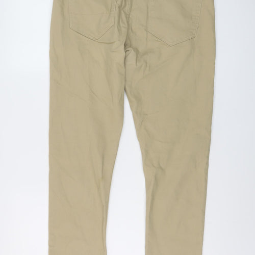 Denim & Co. Mens Beige Cotton Straight Jeans Size 34 in L30 in Regular Button