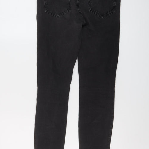 NEXT Womens Black Cotton Skinny Jeans Size 10 L28 in Regular Button