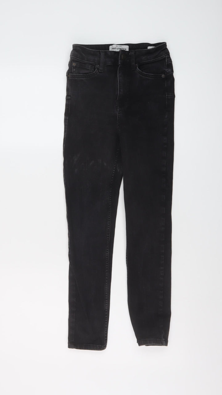 New Look Womens Grey Cotton Skinny Jeans Size 6 L23 in Regular Button