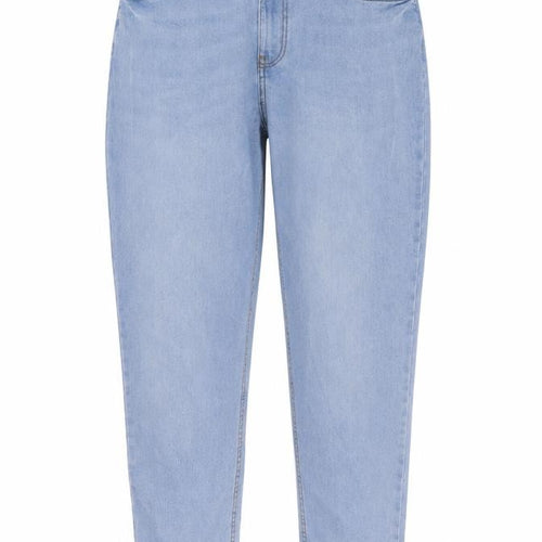 Denim & Co. Womens Blue Cotton Mom Jeans Size 14 L28 in Regular Button