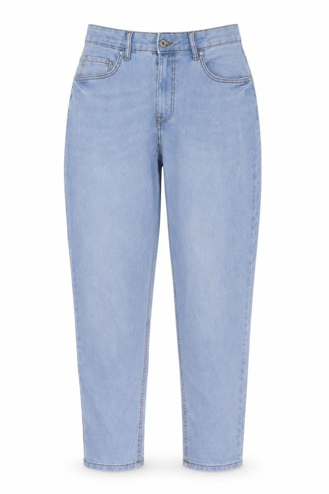 Denim & Co. Womens Blue Cotton Mom Jeans Size 14 L28 in Regular Button