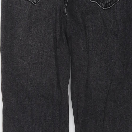 Marks and Spencer Girls Green Cotton Straight Jeans Size 13-14 Years Regular Button