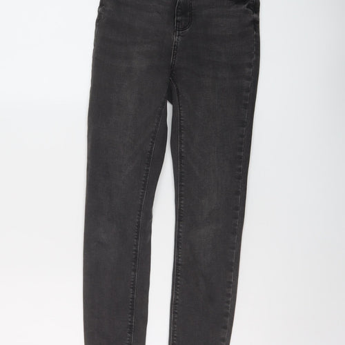 Denim & Co. Womens Grey Cotton Skinny Jeans Size 6 L26 in Regular Button