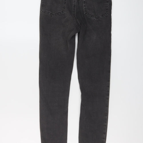 Denim & Co. Womens Grey Cotton Skinny Jeans Size 6 L26 in Regular Button