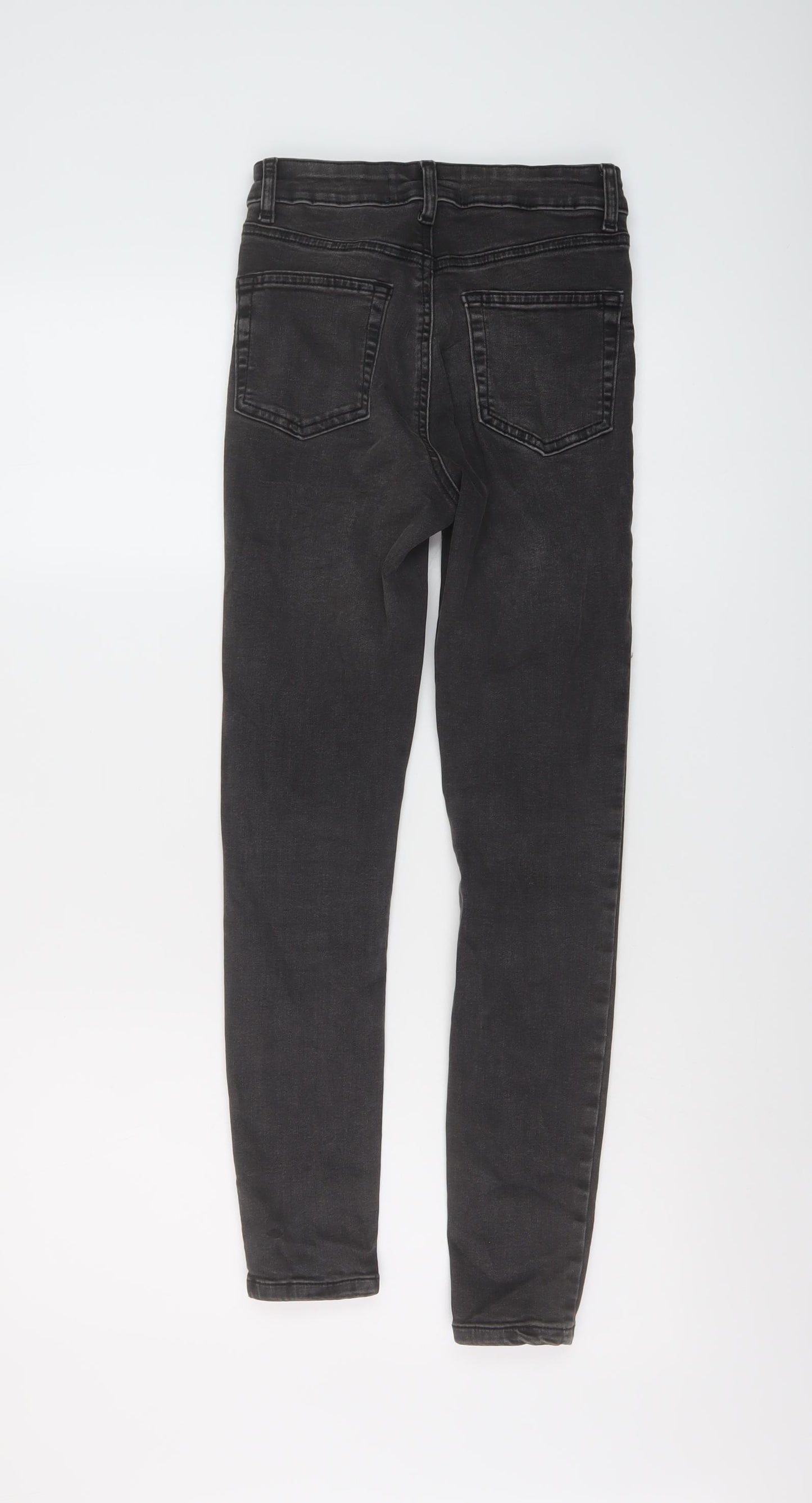 Denim & Co. Womens Grey Cotton Skinny Jeans Size 6 L26 in Regular Button