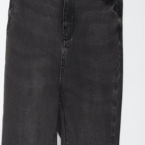 Denim & Co. Womens Grey Cotton Skinny Jeans Size 6 L26 in Regular Button
