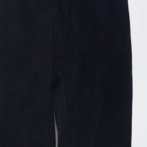 Marks and Spencer Mens Blue Cotton Trousers Size 28 in L23 in Regular Button