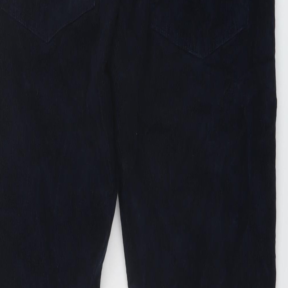 Marks and Spencer Mens Blue Cotton Trousers Size 28 in L23 in Regular Button