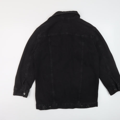 Denim & Co. Womens Black Jacket Size 8 Button