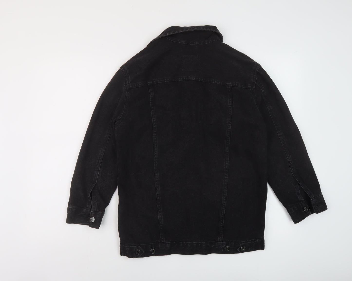 Denim & Co. Womens Black Jacket Size 8 Button