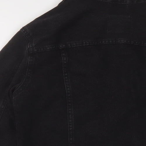 Denim & Co. Womens Black Jacket Size 8 Button