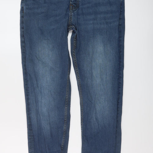 Denim & Co. Mens Blue Cotton Straight Jeans Size 32 in L31 in Regular Button