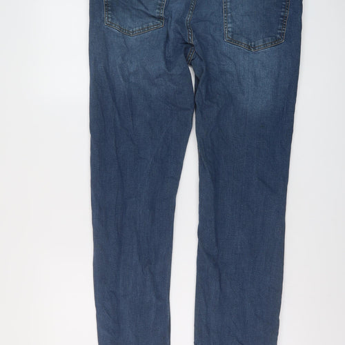 Denim & Co. Mens Blue Cotton Straight Jeans Size 32 in L31 in Regular Button