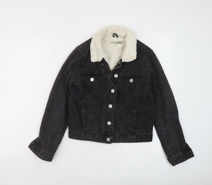 Topshop Womens Grey Jacket Size 4 Button