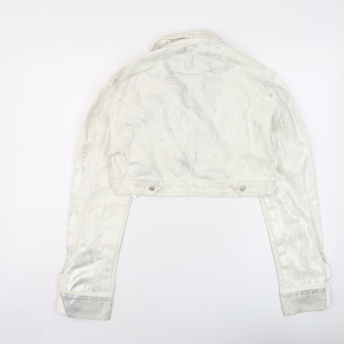 Zara Womens Ivory Jacket Size L Button