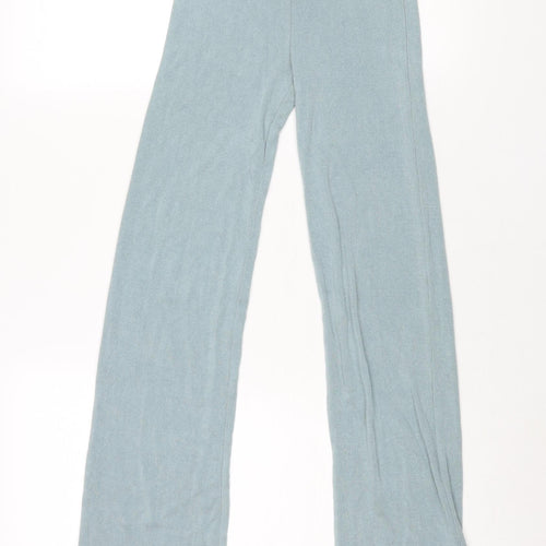 Zara Womens Blue Viscose Trousers Size S L34 in Regular