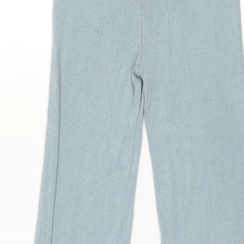 Zara Womens Blue Viscose Trousers Size S L34 in Regular
