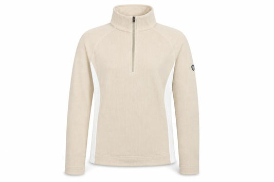 Campagnolo Womens Beige Colourblock Polyester Pullover Sweatshirt Size M Zip - Ribbed Logo