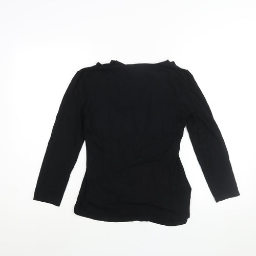 Damsel in a Dress Womens Black Viscose Basic Blouse Size 10 Cowl Neck - Rouched