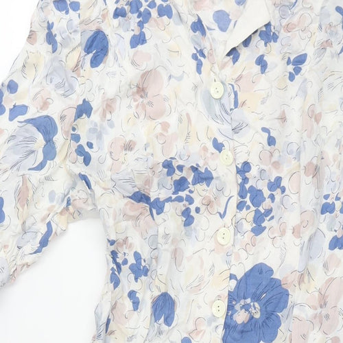 Top Notch Womens Multicoloured Geometric Viscose Shift Size 14 Collared Button - Floral Print