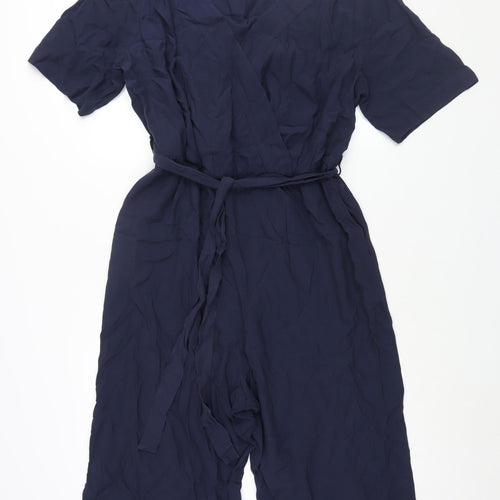 Marks and Spencer Womens Blue Viscose Jumpsuit One-Piece Size 18 L16 in Pullover - Belted