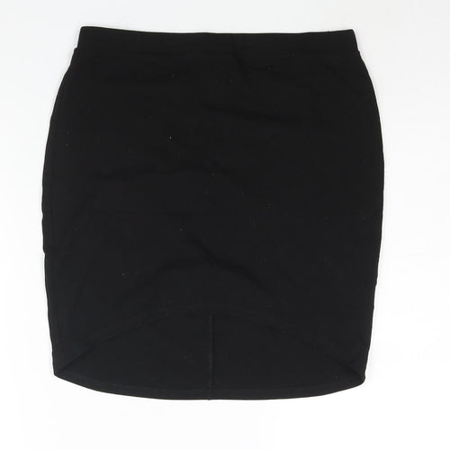 ASOS Womens Black Cotton Bandage Skirt Size 14 - Hi-Low