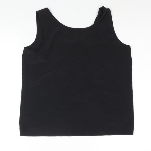 St Michael Womens Black Polyester Camisole Blouse Size 14 Scoop Neck