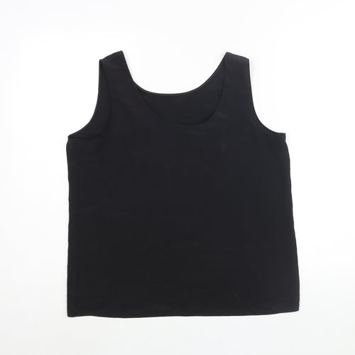 St Michael Womens Black Polyester Camisole Blouse Size 14 Scoop Neck