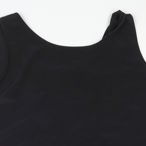 St Michael Womens Black Polyester Camisole Blouse Size 14 Scoop Neck