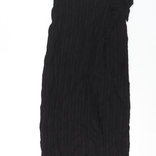 Graciaa Womens Black Polyester Wrap Skirt Size 26 in Tie - Plisse