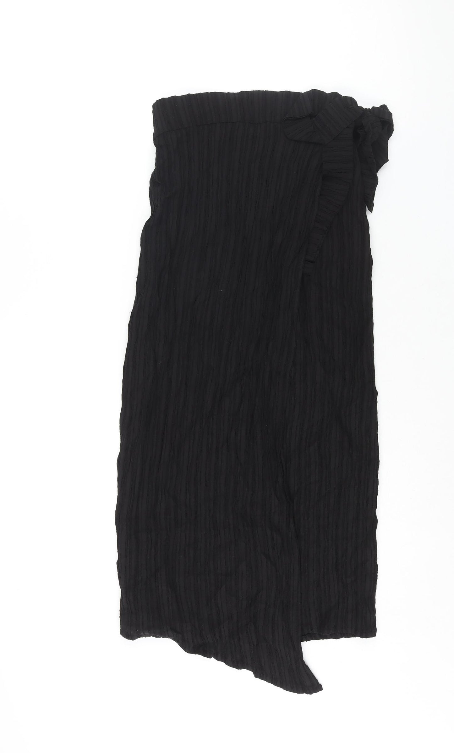 Graciaa Womens Black Polyester Wrap Skirt Size 26 in Tie - Plisse