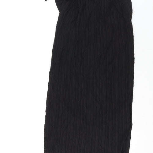 Graciaa Womens Black Polyester Wrap Skirt Size 26 in Tie - Plisse