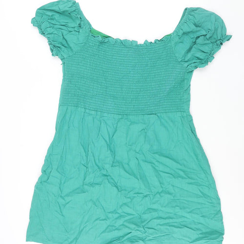 Glamorous Womens Green Viscose A-Line Size 20 Boat Neck Zip - Bow Detail