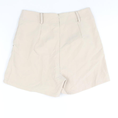 Quiz Womens Beige Polyester Sailor Shorts Size 10 L3 in Regular Zip - Button Detail