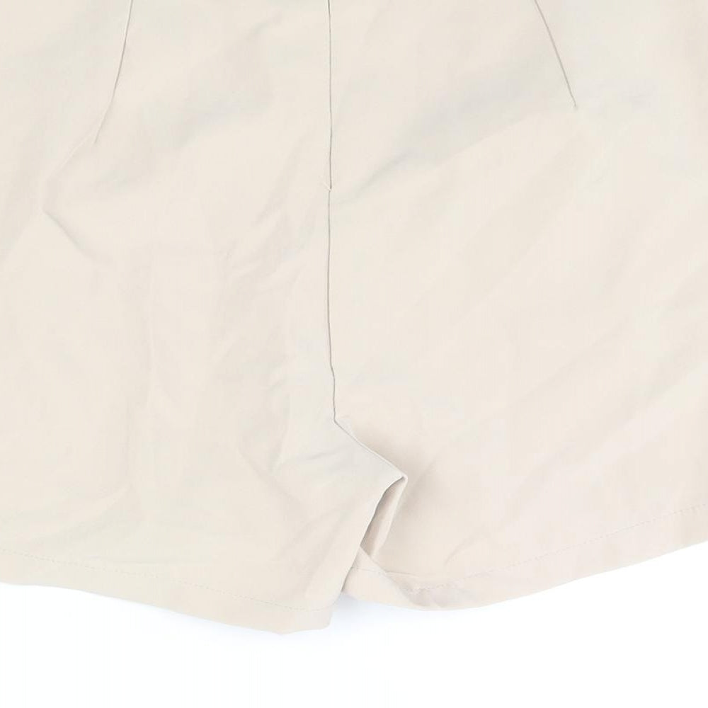 Quiz Womens Beige Polyester Sailor Shorts Size 10 L3 in Regular Zip - Button Detail