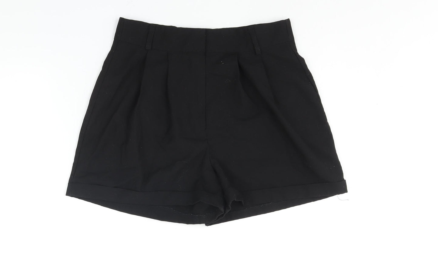 Nasty Gal Womens Black Polyester Basic Shorts Size 12 L3 in Regular Zip