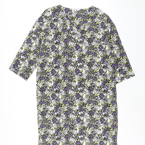 NEXT Womens Multicoloured Geometric Polyester Shift Size 10 V-Neck Pullover - Floral Print