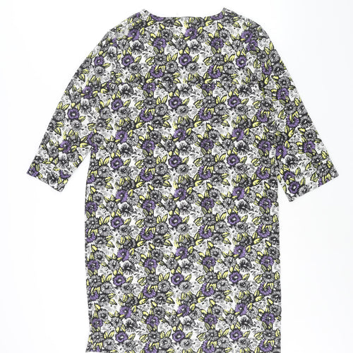 NEXT Womens Multicoloured Geometric Polyester Shift Size 10 V-Neck Pullover - Floral Print