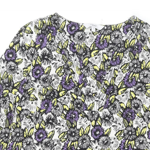 NEXT Womens Multicoloured Geometric Polyester Shift Size 10 V-Neck Pullover - Floral Print