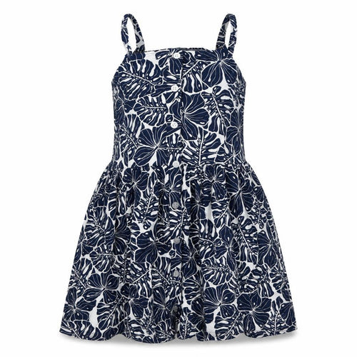 Anko Girls Blue Geometric Viscose A-Line Size 14 Years Square Neck Button