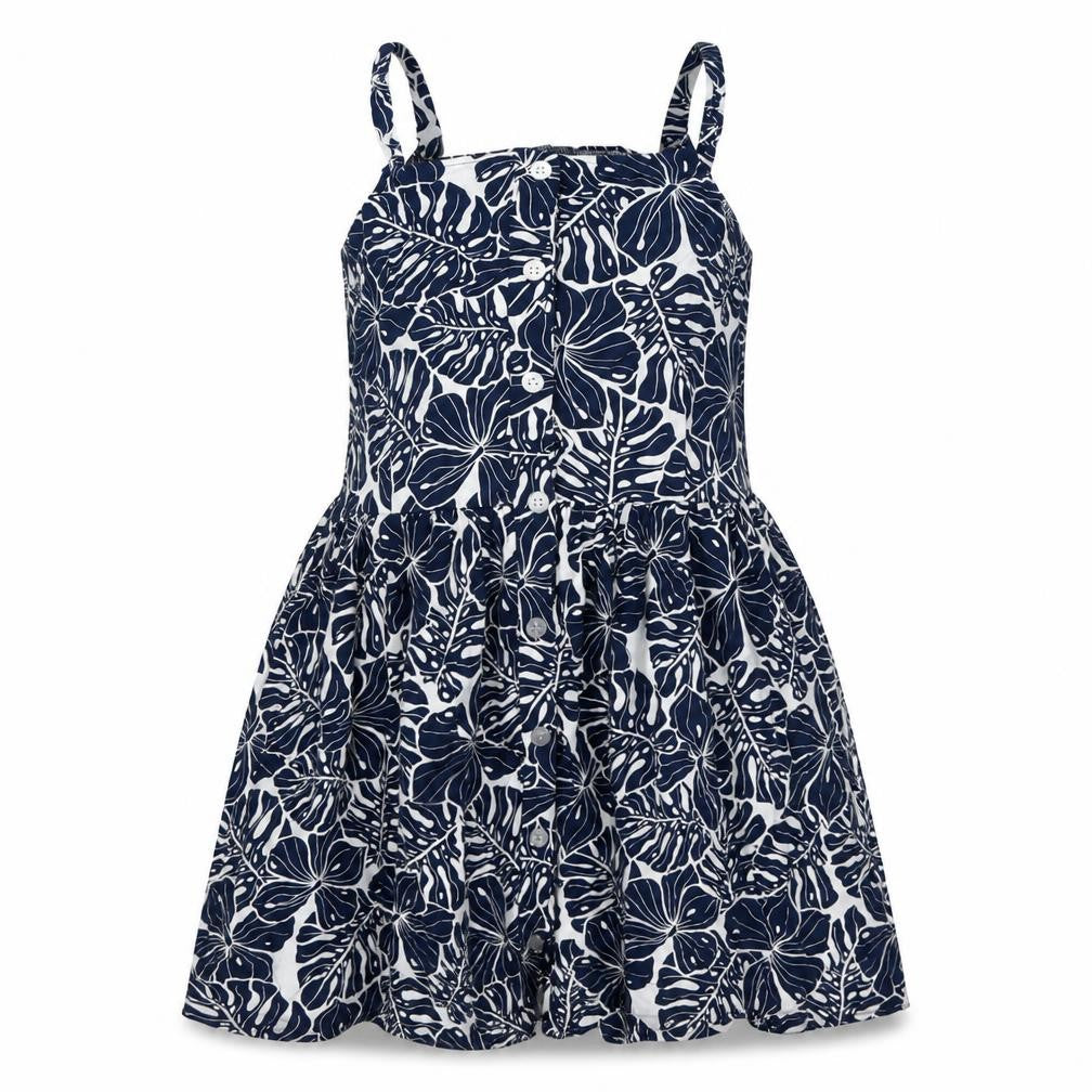 Anko Girls Blue Geometric Viscose A-Line Size 14 Years Square Neck Button